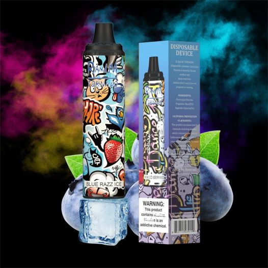 RandM Tornado Jerusalem - RandM Tornado מכשיר vape pod בקרת זרימת אוויר 6000 1 יחידה BVXTB6293 קרח כחול razz
