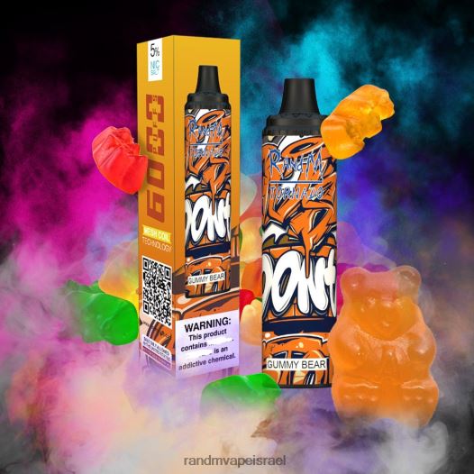 RandM Vape Israel - RandM Tornado מכשיר vape pod בקרת זרימת אוויר 6000 1 יחידה BVXTB6281 דוב גומי