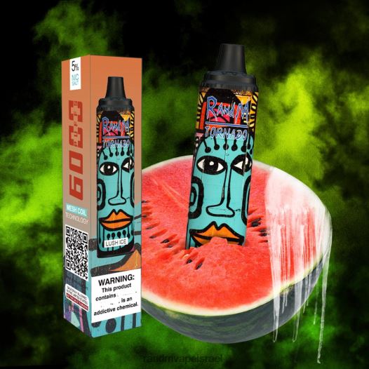 Tornado Vape Shop - RandM Tornado מכשיר vape pod בקרת זרימת אוויר 6000 1 יחידה BVXTB6290 קרח שופע