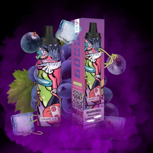 Tornado Vape Shop - RandM Tornado מכשיר vape pod בקרת זרימת אוויר 6000 1 יחידה BVXTB6290 קרח שופע