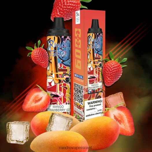 Tornado Vape Shop - RandM Tornado מכשיר vape pod בקרת זרימת אוויר 6000 1 יחידה BVXTB6290 קרח שופע