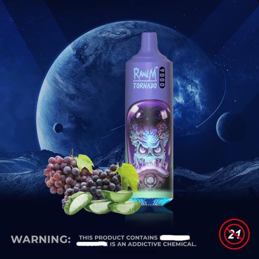 RandM Shop Discount - RandM Tornado 9000 vape pod מכשיר 1 pc גרסה 1 BVXTB6137 ענבי אלוורה