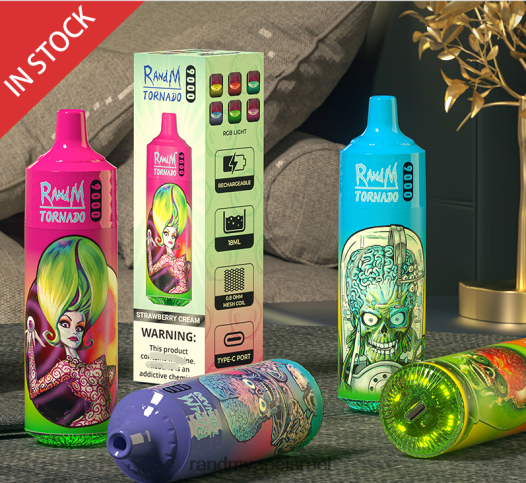 RandM Vape Online - RandM Tornado 9000 vape pod מכשיר 1 pc גרסה 1 BVXTB6136 קרח דרקון שחור