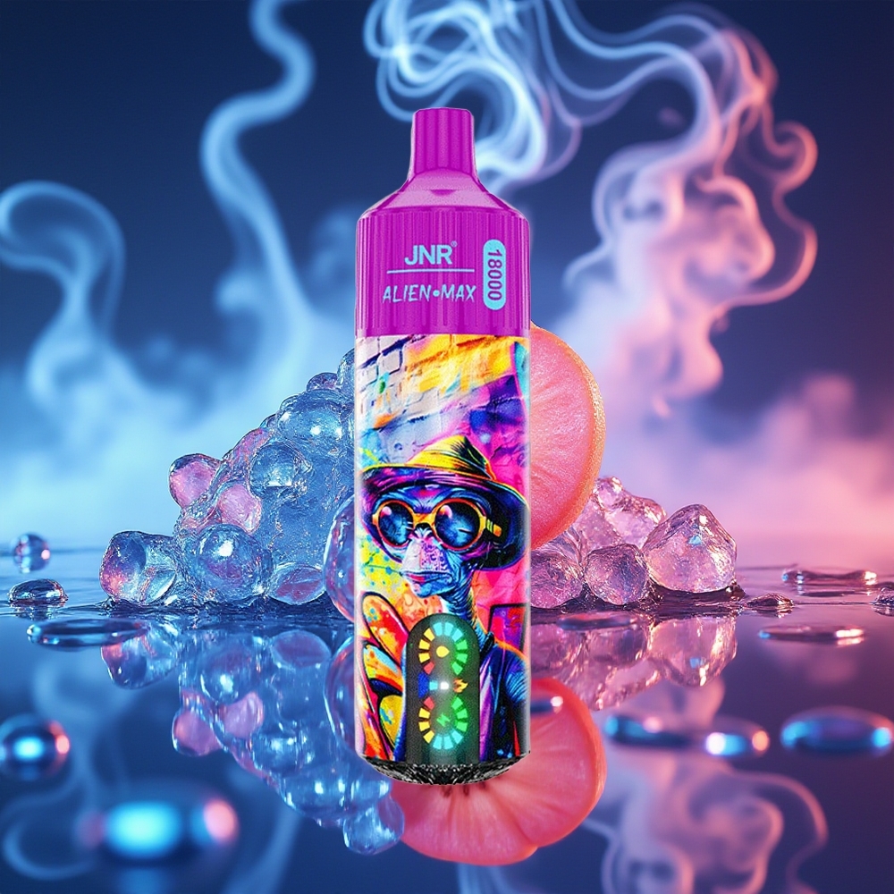 JNR Alien Max 18000 סוכריות אפרסק אוכמניות עם סוללה כפולה