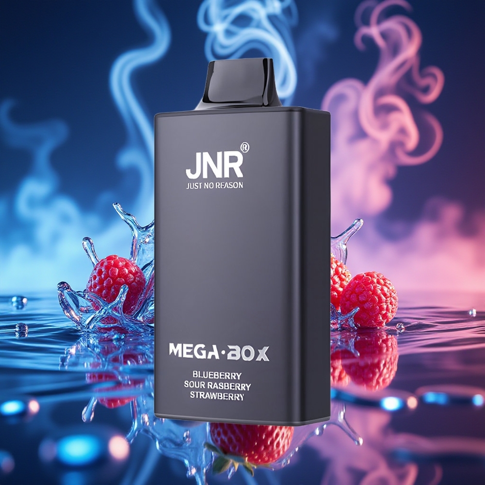 JNR Mega Box 25000 פטל חמוץ תות כחול עם סוללת 850mAh