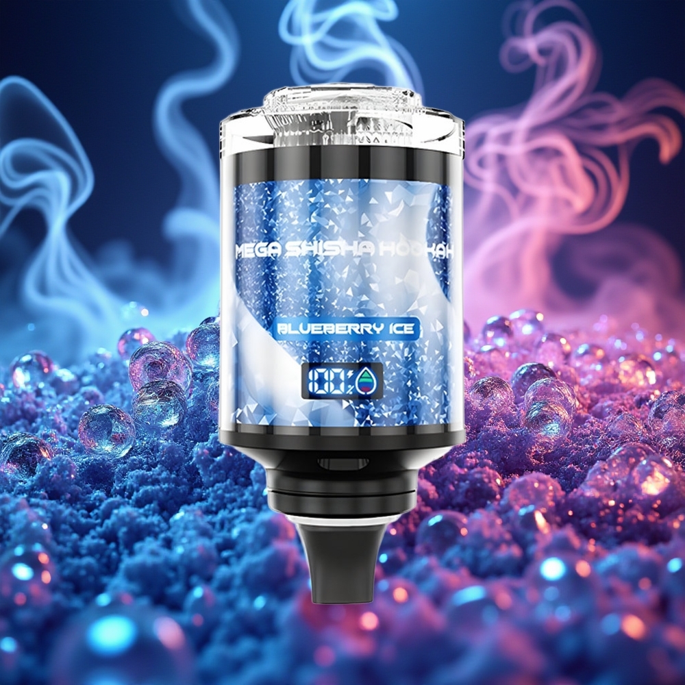 JNR Mega Shisha Hookah 100K ענב כחול קרח עם סוללה 2200mAh