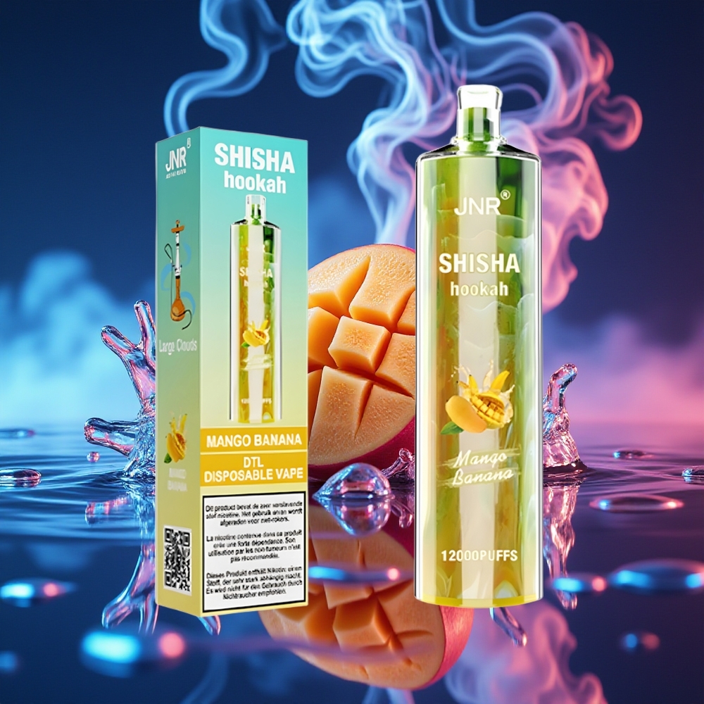 JNR Shisha Hookah 12000 מנגו בננה טעינה מהירה Type-C