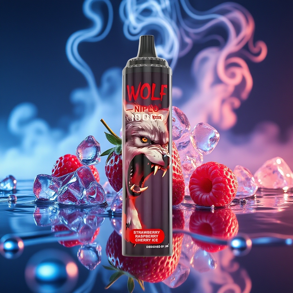 JNR Wolf Niplo 10000 תות פטל דובדבן קרח עם סוללה 650mAh
