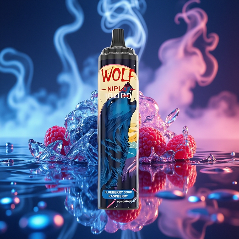 JNR Wolf Niplo 10000 אוכמניות חמוצות פטל עם סוללה 650mAh