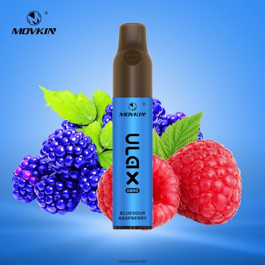 RandM Vape Factory - RandM Movkin Ulax מכשיר vape pod חד פעמי נטענת 6800 (סליל קרמי). BVXTB668 פטל כחול חמוץ