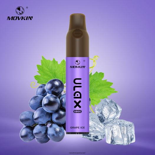 RandM Vape ישראל - RandM Movkin Ulax מכשיר vape pod חד פעמי נטענת 6800 (סליל קרמי). BVXTB662 קרח ענבים