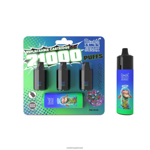 RandM Shop - RandM Sunax 21000 תרמיל בקרת זרימת אוויר להחלפה מכשיר vape 1 יחידה BVXTB6274 מר כחול