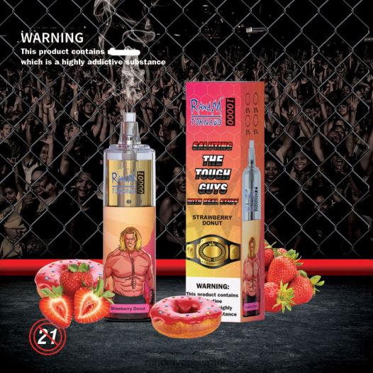 RandM Shop Discount - RandM Tornado 10,000 מכשיר vape בקרת זרימת אוויר 1 יחידה BVXTB6107 סופגניית תות