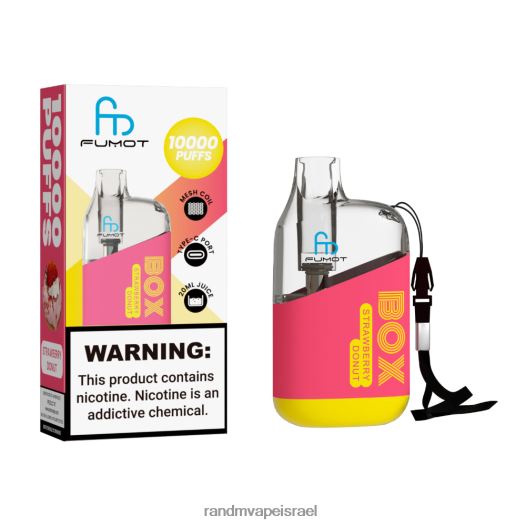 RandM Shop - Fumot Original RandM Tornado Box 10,000 מכשיר vape בקרת זרימת אוויר 1 יחידה BVXTB694 סופגניית תות