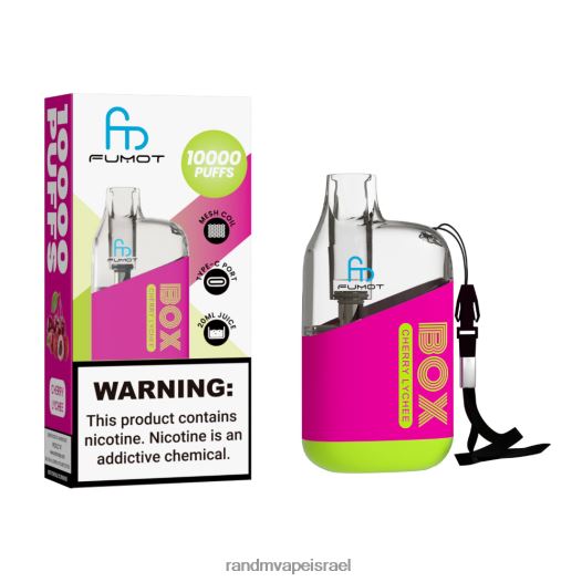 RandM Vape Factory - Fumot Original RandM Tornado Box 10,000 מכשיר vape בקרת זרימת אוויר 1 יחידה BVXTB698 ליצ'י דובדבן