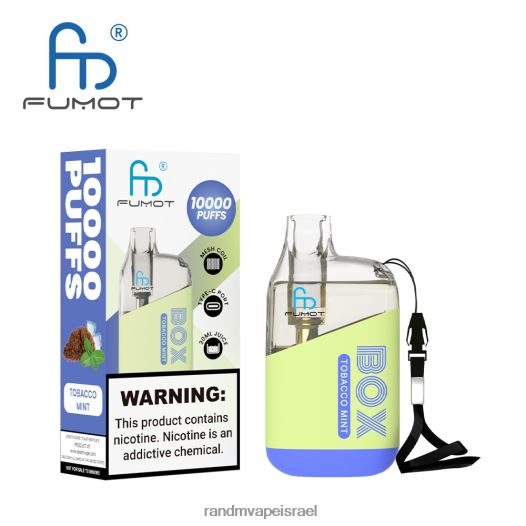 RandM Vape Israel - Fumot Original RandM Tornado Box 10,000 מכשיר vape בקרת זרימת אוויר 1 יחידה BVXTB6101 מנטה טבק