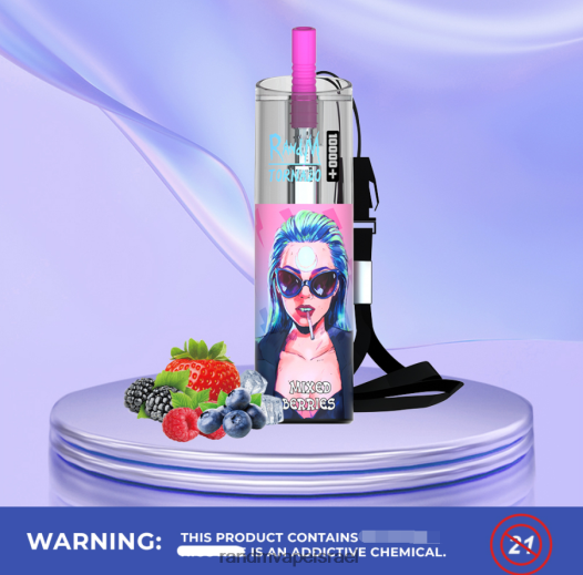 RandM Vape Israel - RandM Tornado 10000 פלוס בקרת זרימת אוויר מכשיר vape 1 pc BVXTB681 קיווי תות