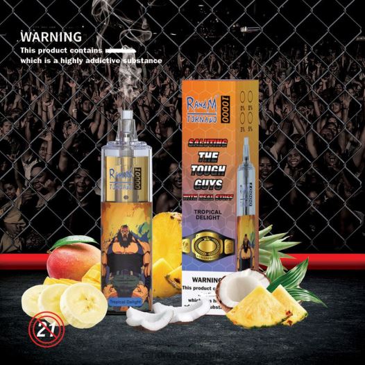 RandM Vape Israel - RandM Tornado 10,000 מכשיר vape בקרת זרימת אוויר 1 יחידה BVXTB6111 תענוג טרופי