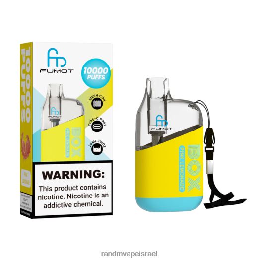RandM Vape Online - Fumot Original RandM Tornado Box 10,000 מכשיר vape בקרת זרימת אוויר 1 יחידה BVXTB696 לימונדה ורודה
