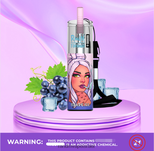 RandM Vape Online - RandM Tornado 10000 פלוס בקרת זרימת אוויר מכשיר vape 1 pc BVXTB676 קרח ענבים