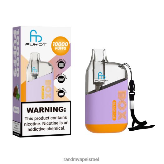 RandM Vape Order - Fumot Original RandM Tornado Box 10,000 מכשיר vape בקרת זרימת אוויר 1 יחידה BVXTB699 קרח שחור