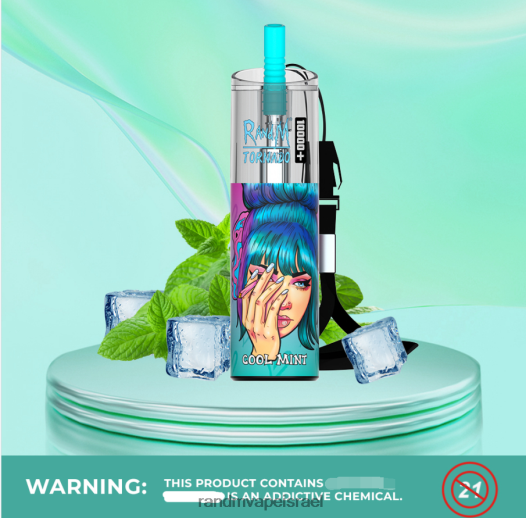 RandM Vape ישראל - RandM Tornado 10000 פלוס בקרת זרימת אוויר מכשיר vape 1 pc BVXTB672 מנטה קרירה