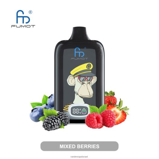 RandM Tornado Jerusalem - Fumot Original RandM Digital Box 12000 סוללה ומכשיר vape תצוגה נוזלית BVXTB613 תערובת פירות יער