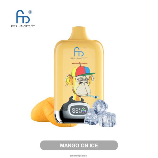 RandM Vape ישראל - Fumot Original RandM Digital Box 12000 סוללה ומכשיר vape תצוגה נוזלית BVXTB612 מנגו על קרח