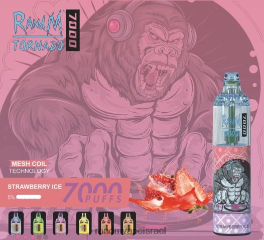 RandM Tornado Jerusalem - RandM Tornado מכשיר vape בקרת זרימת אוויר 7000 1 יחידה BVXTB6183 קרח תות