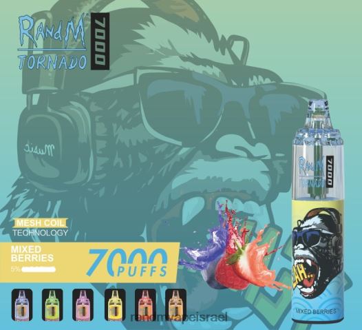 RandM Tornado Jerusalem - RandM Tornado מכשיר vape בקרת זרימת אוויר 7000 1 יחידה BVXTB6183 קרח תות