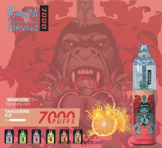 RandM Tornado Jerusalem - RandM Tornado מכשיר vape בקרת זרימת אוויר 7000 1 יחידה BVXTB6183 קרח תות