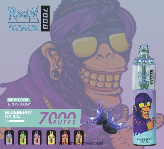 RandM Tornado Jerusalem - RandM Tornado מכשיר vape בקרת זרימת אוויר 7000 1 יחידה BVXTB6183 קרח תות