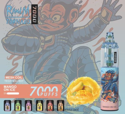 RandM Tornado Jerusalem - RandM Tornado מכשיר vape בקרת זרימת אוויר 7000 1 יחידה BVXTB6183 קרח תות