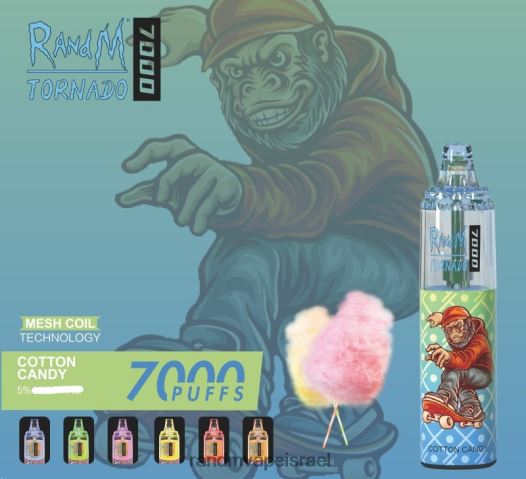 RandM Tornado Jerusalem - RandM Tornado מכשיר vape בקרת זרימת אוויר 7000 1 יחידה BVXTB6183 קרח תות
