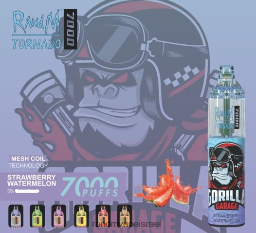 RandM Vape Factory - RandM Tornado מכשיר vape בקרת זרימת אוויר 7000 1 יחידה BVXTB6178 אבטיח תות