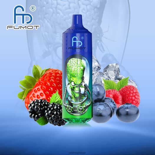 RandM Vape ישראל - Fumot RandM Tornado מכשיר 9000 pro vape עם סוללה ותצוגת ejuice גרסה 1 BVXTB6192 תערובת פירות יער